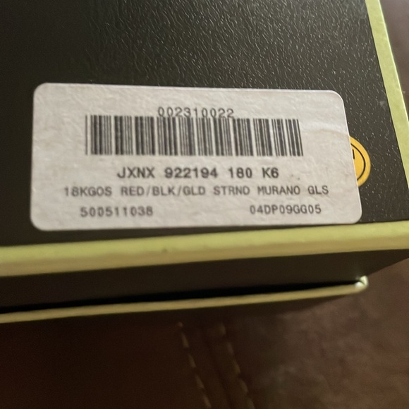 Red, Black and Golden Murano Glass Bead Torsade Necklace - Picture 11 of 16